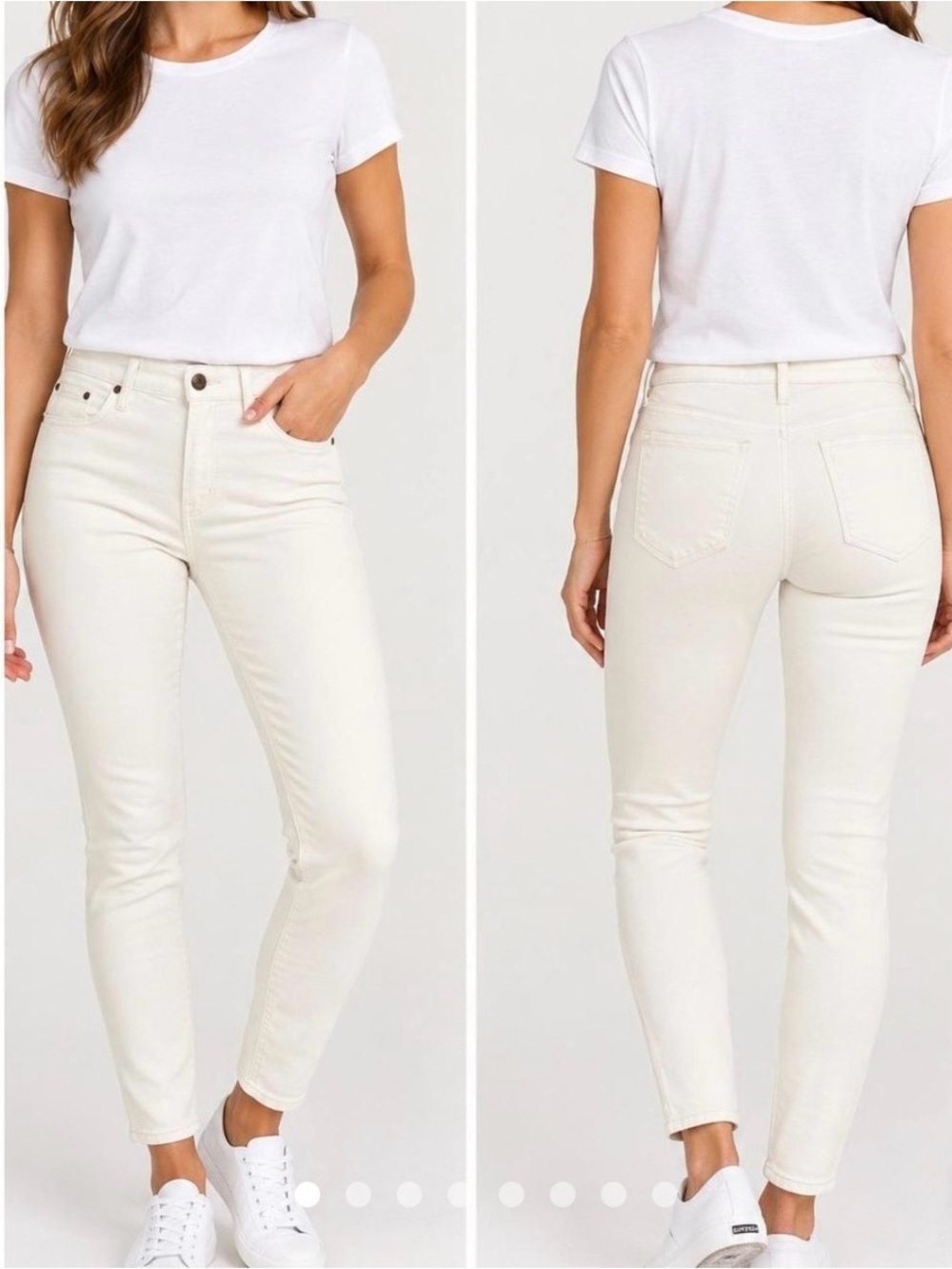 J. Crew Toothpick Off-White High-Rise Slim Jeans size 32